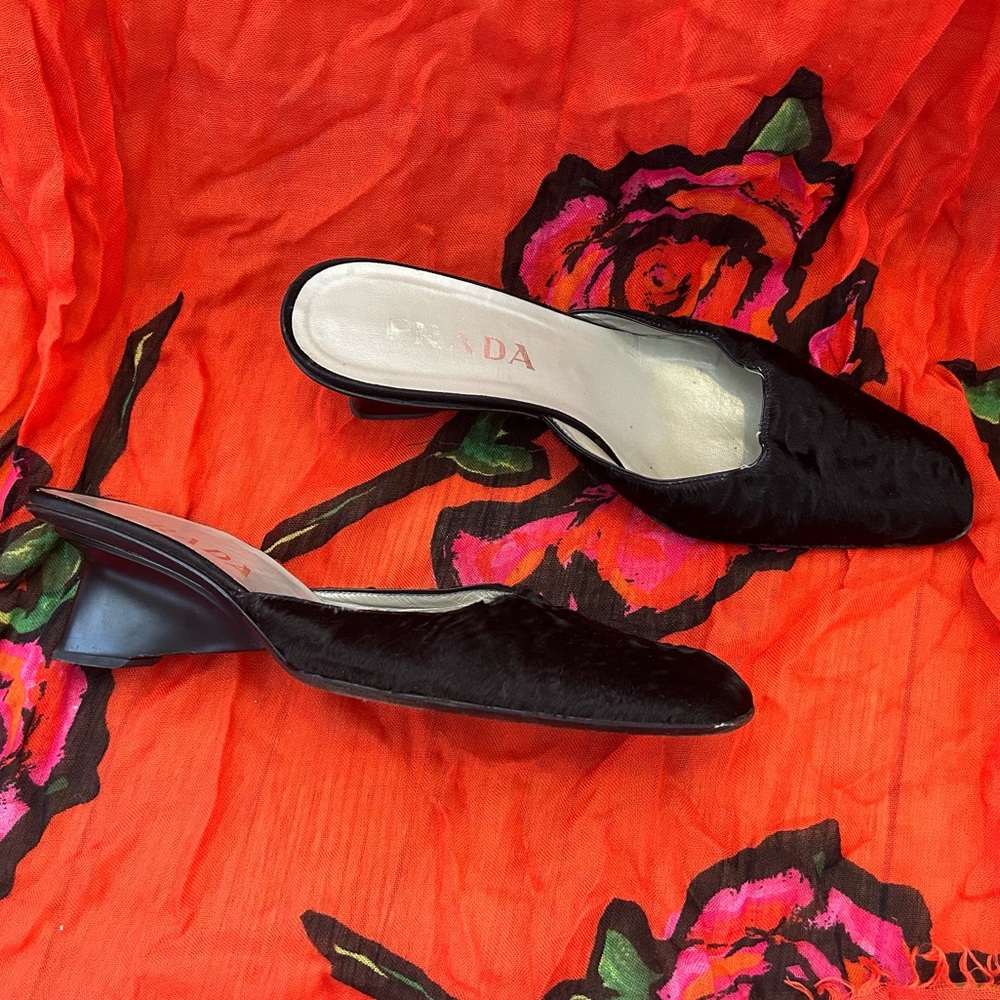 1990s Prada Pony Skin Mules / 39